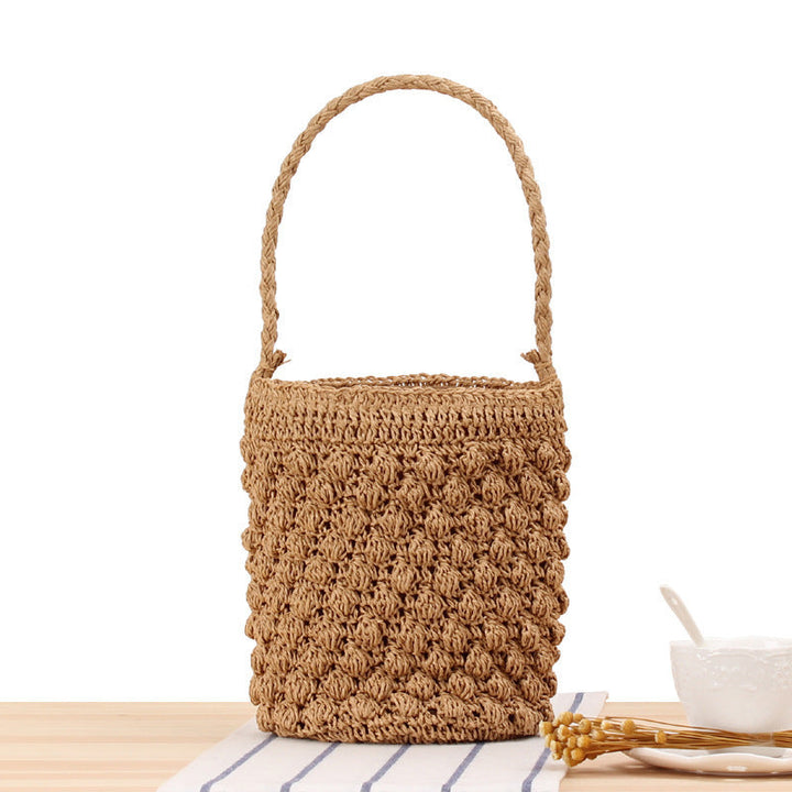 Hand-knotted bucket bag with textured surface Kalsten