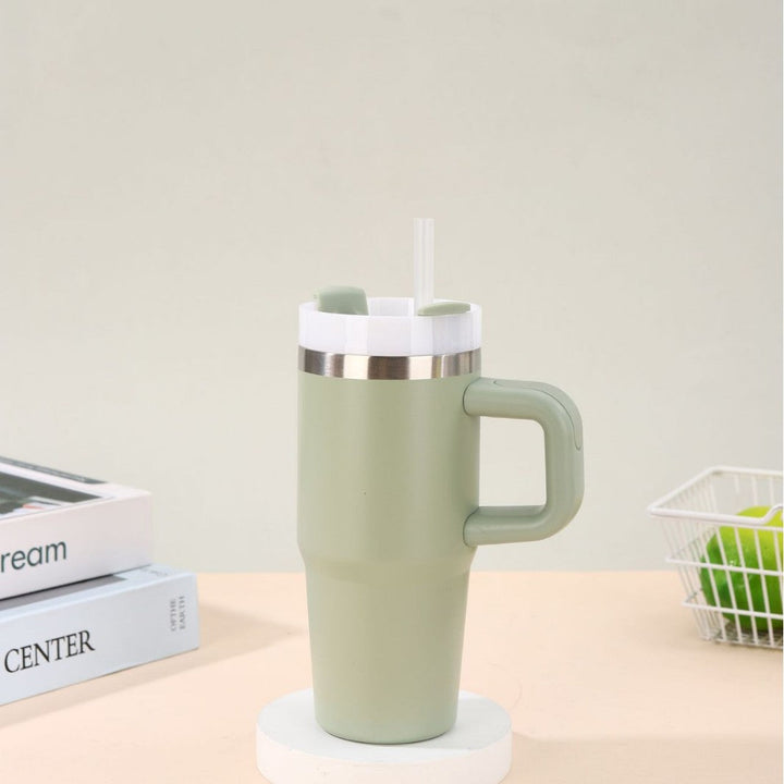 Unisex noble insulated cup with practical straw Kalsten