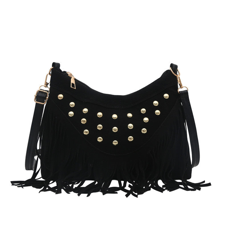 Bohemian Fringe Detail Crossbody Bag Acalora