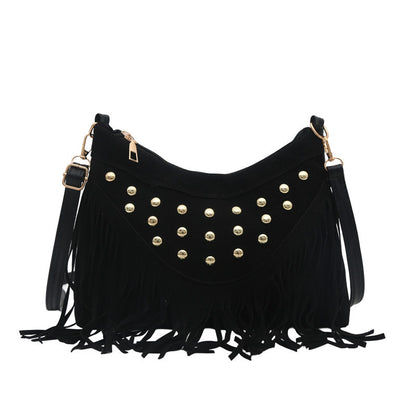 Bohemian Fringe Detail Crossbody Bag Acalora