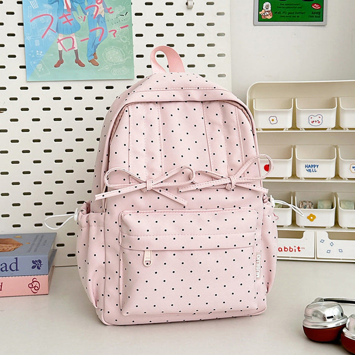 Cute Polka Dot Student School Backpack