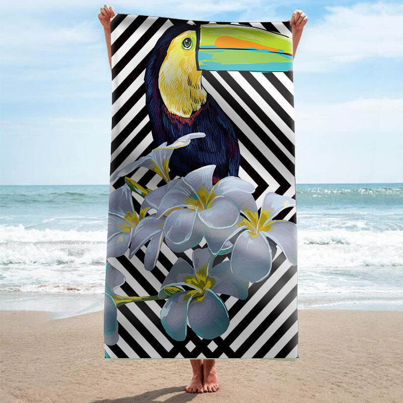 Beach towel with tropical flamingo pattern Kalsten
