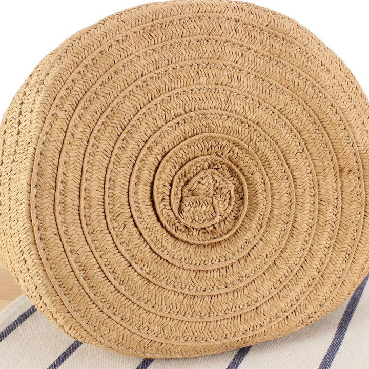 Designer Backpack Made of Natural Weave with Leather Accents Kalsten