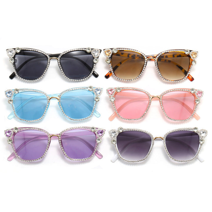 Women's Cat Eye Sunglasses with Sparkling Crystal Decorations Kalsten