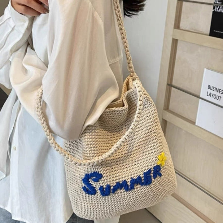 Handcrafted cotton bag with cheerful summer motif Kalsten