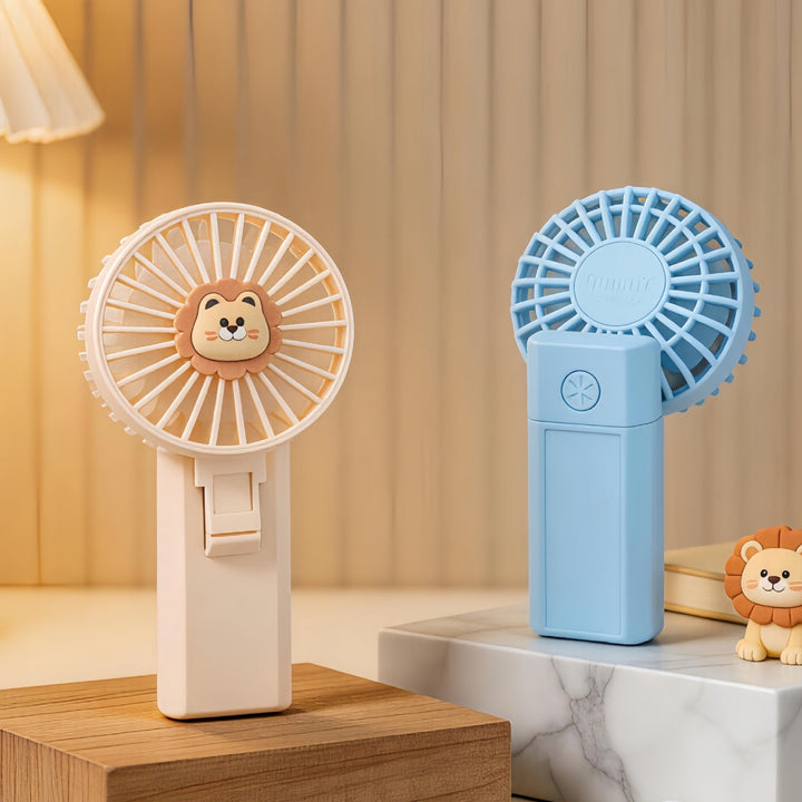 Ladies portable hand fan with cute lion motif Kalsten