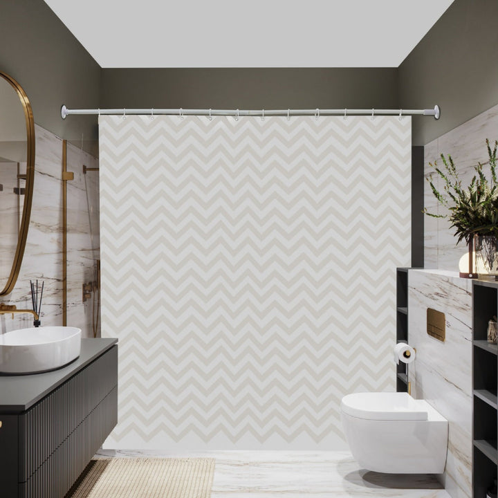 Chevron Pattern Water-Resistant Shower Curtain Kalsten