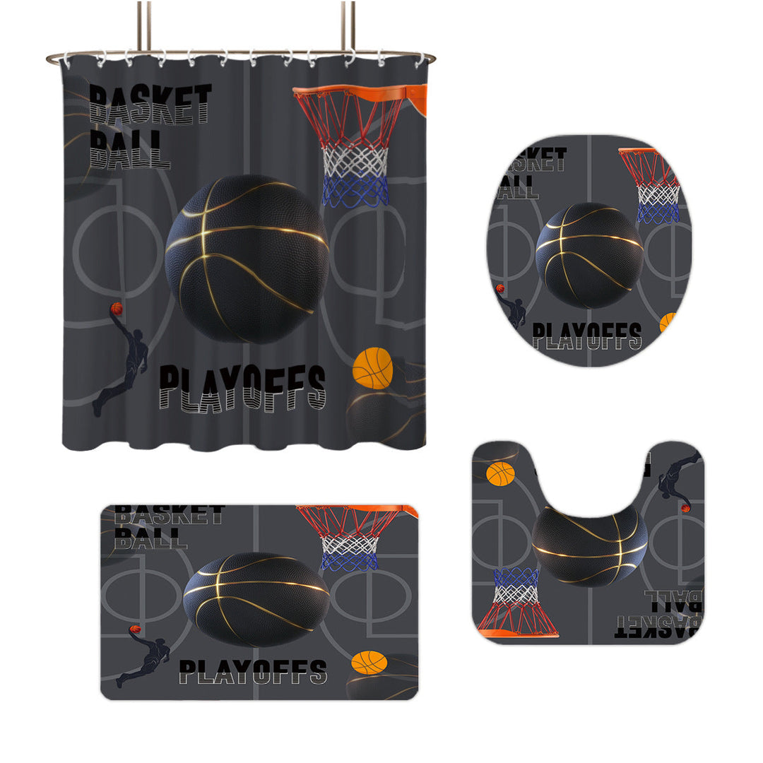 High-Definition Basketball-Themed Bathroom Décor Set Kalsten