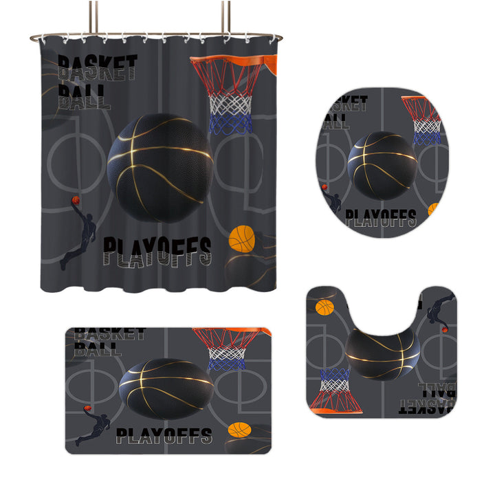 High-Definition Basketball-Themed Bathroom Décor Set Kalsten