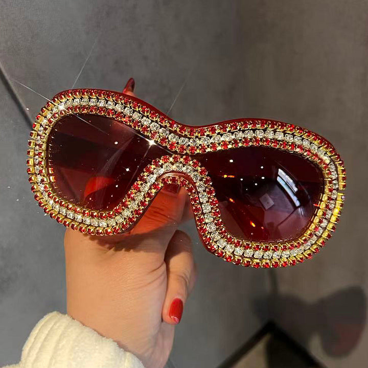 Women's glamorous sports sunglasses with extravagant crystal frame Kalsten