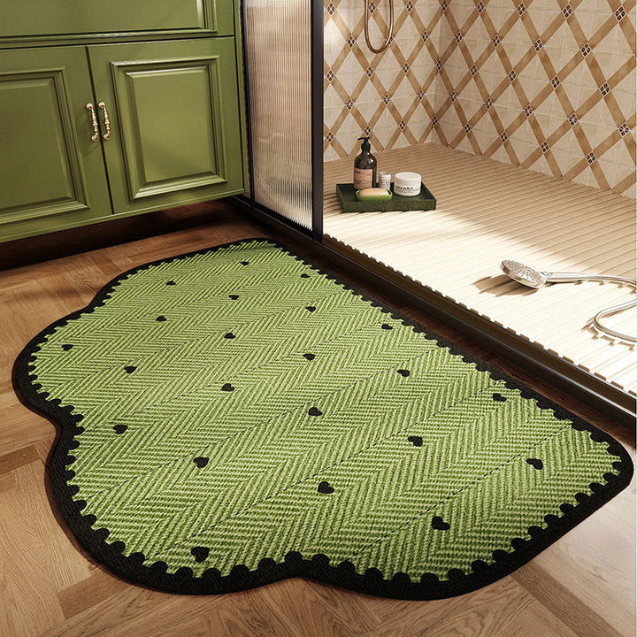 Leaf-Patterned Memory Foam Bath Mat Kalsten