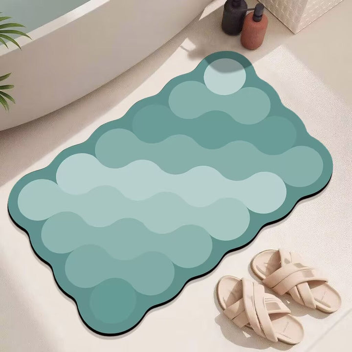Abstract Wave Design Bath Mat Kalsten