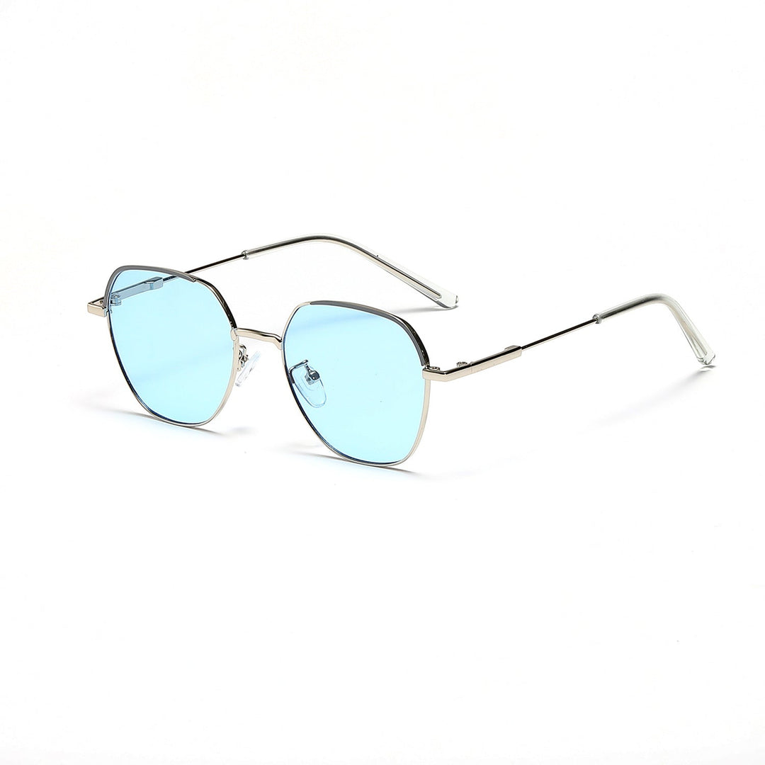 Women’s fashionable sunglasses with slim metal frame and blue lenses Kalsten