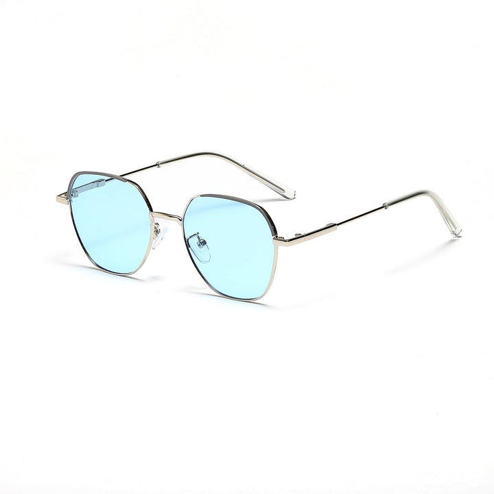 Women’s fashionable sunglasses with slim metal frame and blue lenses Kalsten