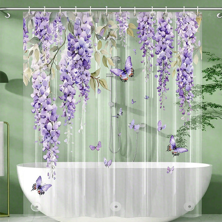 Floral Wisteria Shower Curtain Kalsten