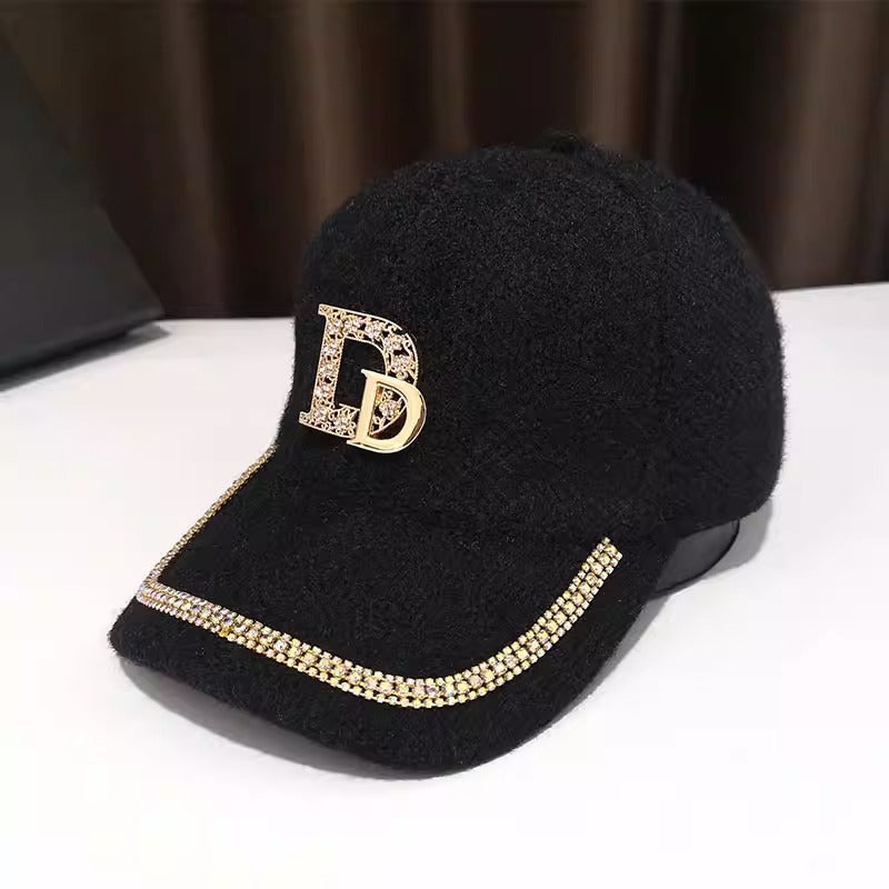 Women's Luxurious Embellished Wool Baseball Cap Kalsten