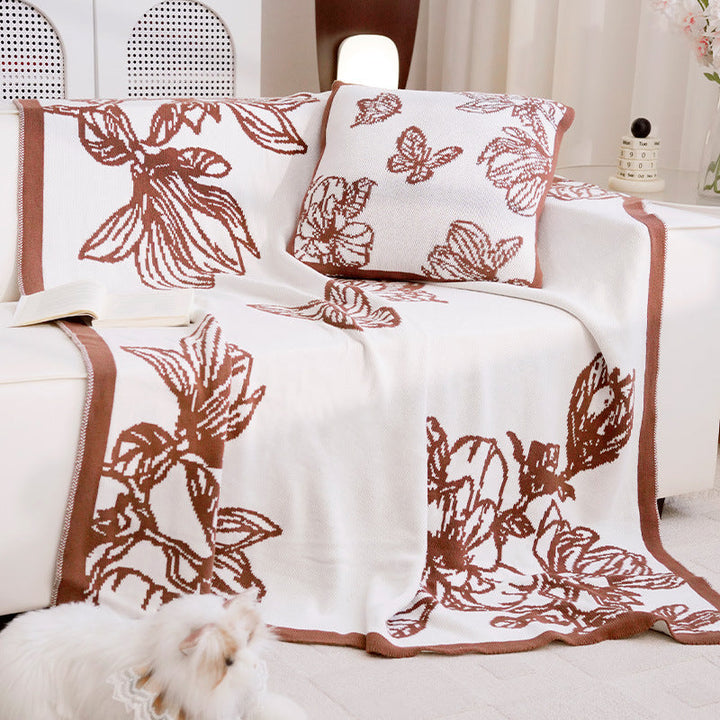 Women's Decorative Throw Blanket with Floral Design Kalsten