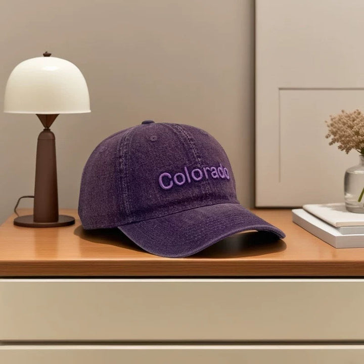 Women's Distressed Cotton Baseball Cap with Embroidered Detail Kalsten