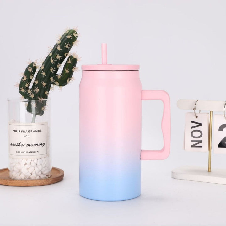 Women's Insulated Drinking Cup with Handle and Straw Kalsten