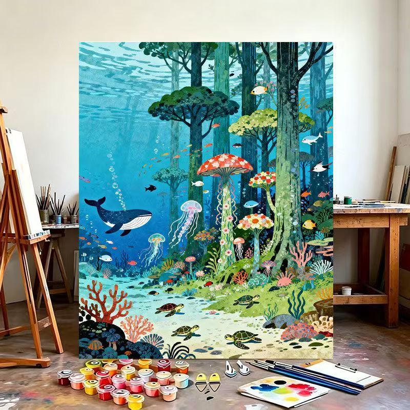 Underwater Fantasy Scene Canvas Art Print Kalsten