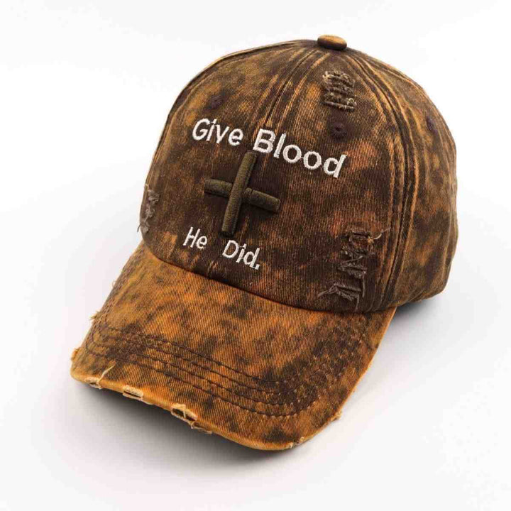 Women's Distressed Graphic Baseball Cap with Inspirational Message Kalsten