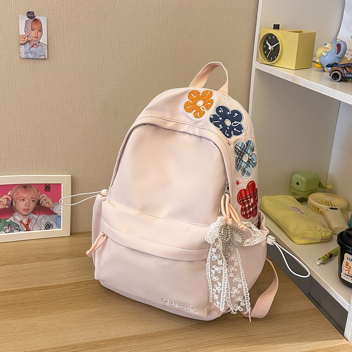 Floral Embellished Casual School Backpack