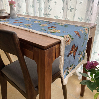 Elegant Floral Embroidered Table Runner