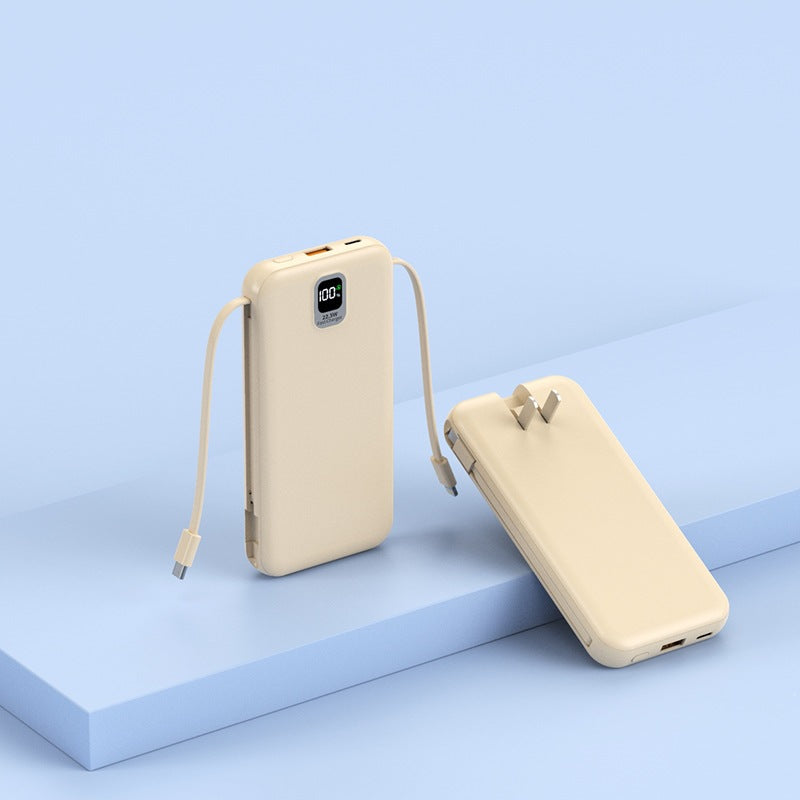 Portable power bank with integrated charging cable and LED display Kalsten