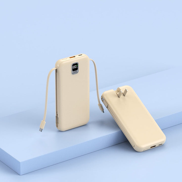 Portable power bank with integrated charging cable and LED display Kalsten