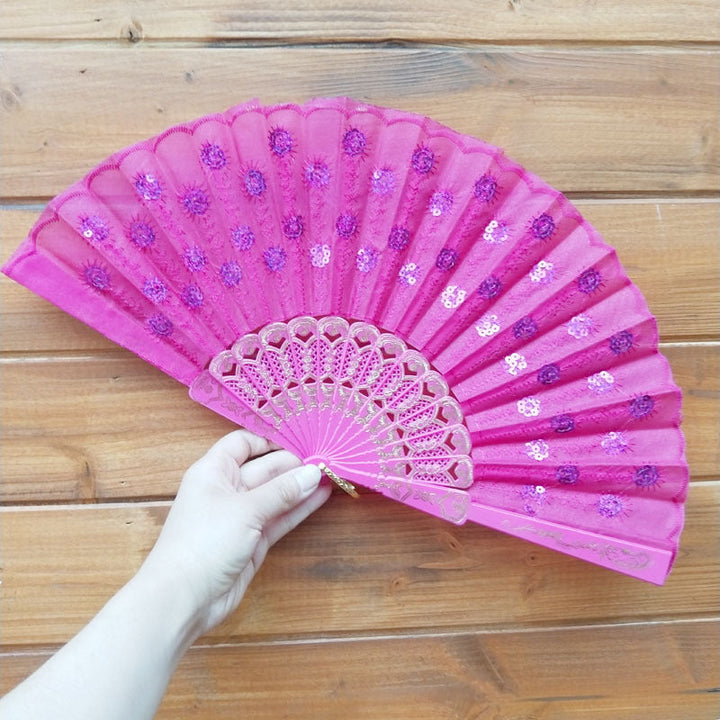 Ladies handcrafted fan with exquisite embroidery Kalsten