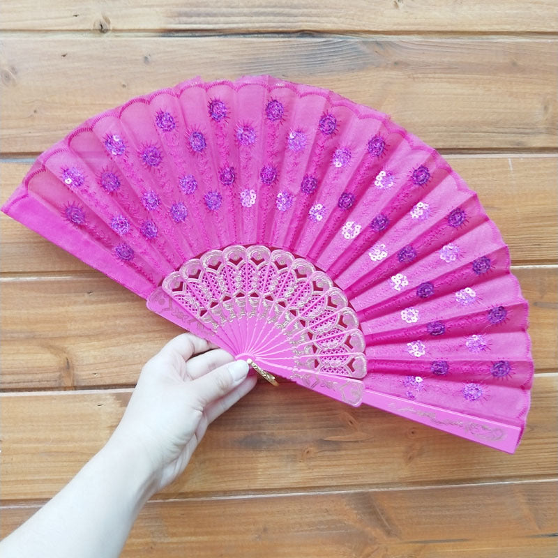 Women's high-quality lace fan with artistic floral motifs Kalsten