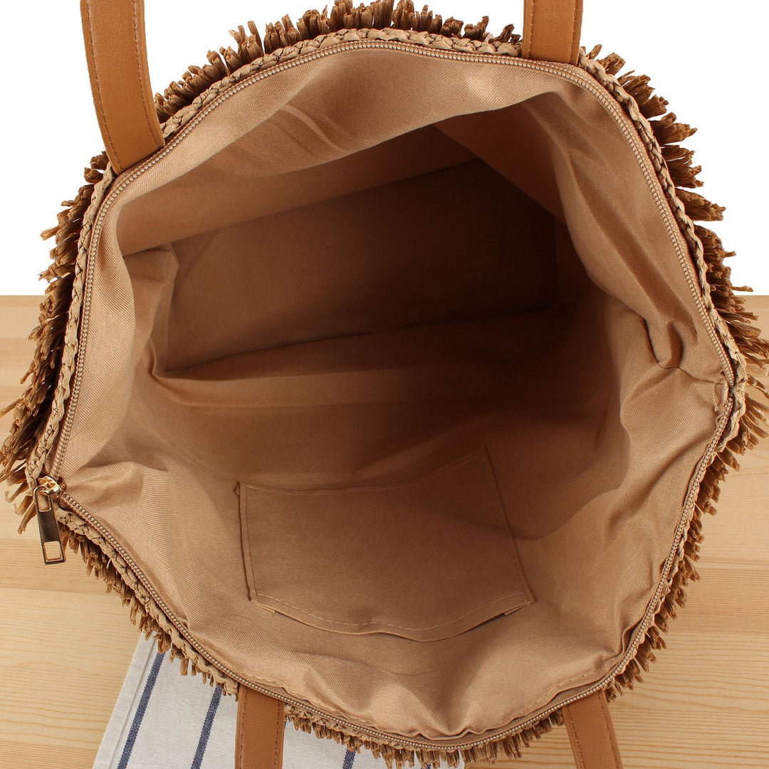 Large shopping bag with stylish fringes Kalsten