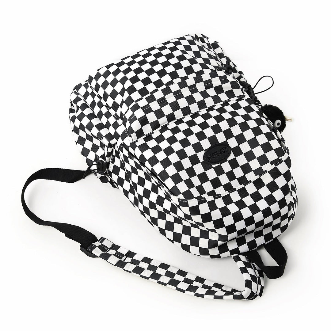 Checkerboard Print School Backpack Kalsten