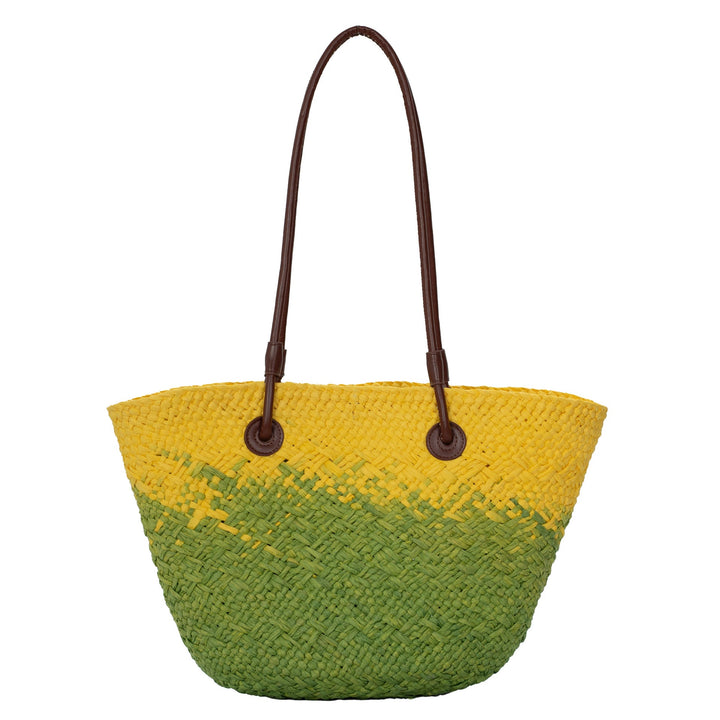 Elegant Rattan-Style Handbag with Double Handle Kalsten