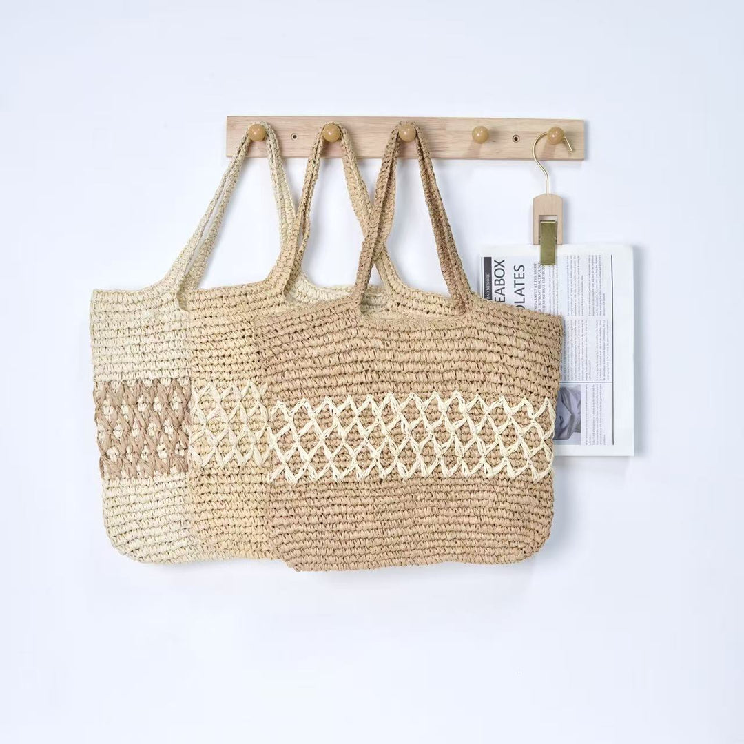 Stackable basket bag with decorative pattern element Kalsten