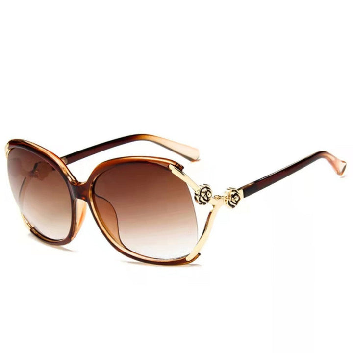 Ladies elegant oversized sunglasses with golden accents Kalsten