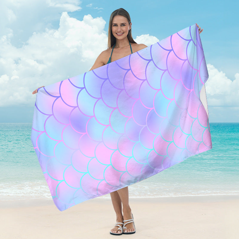 Large beach towel with tropical palm pattern Kalsten