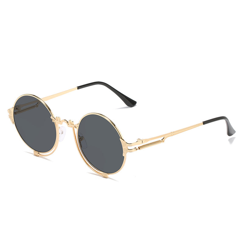 Women's stylish round metal sunglasses with artistic designs Kalsten