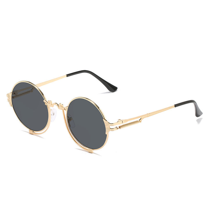 Women's stylish round metal sunglasses with artistic designs Kalsten
