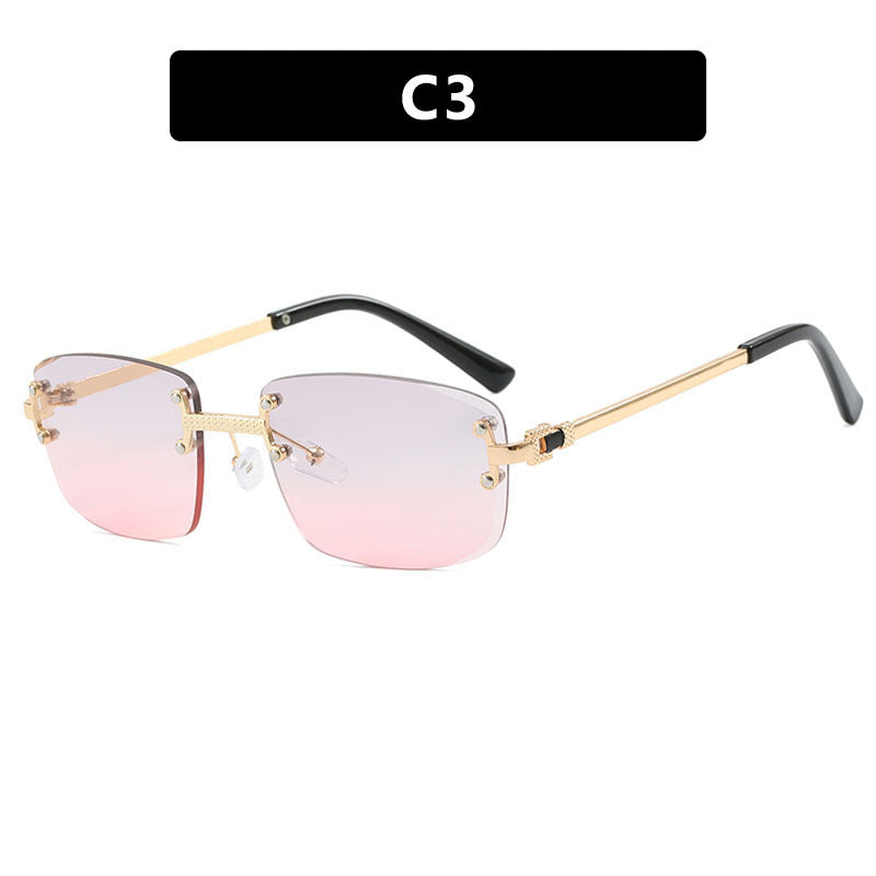 Women's elegant square sunglasses with transparent lenses and high-quality metal frame Kalsten