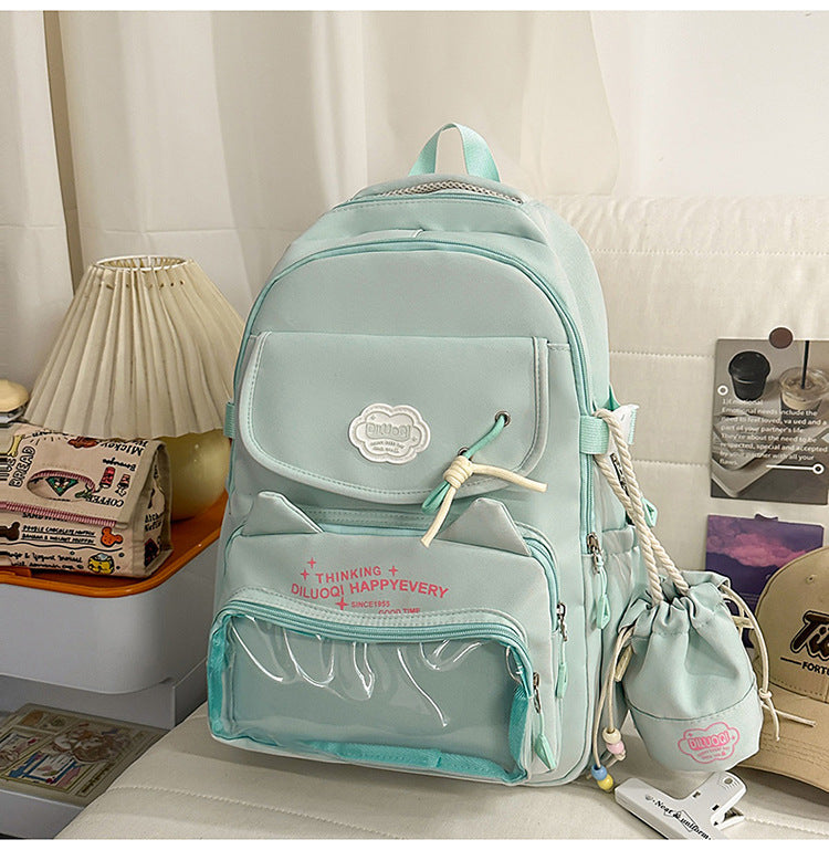 Cat-Designed Multi-Pocket School Backpack Kalsten