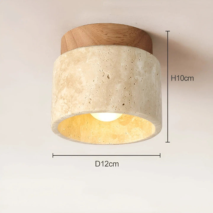 Rustic Travertine Ceiling Lamp - TravaGlow | Kalsten