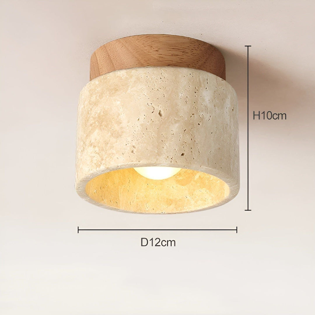 LumiStone - Wabi Sabi Yellow Marble Japanese Ceiling Light | Kalsten