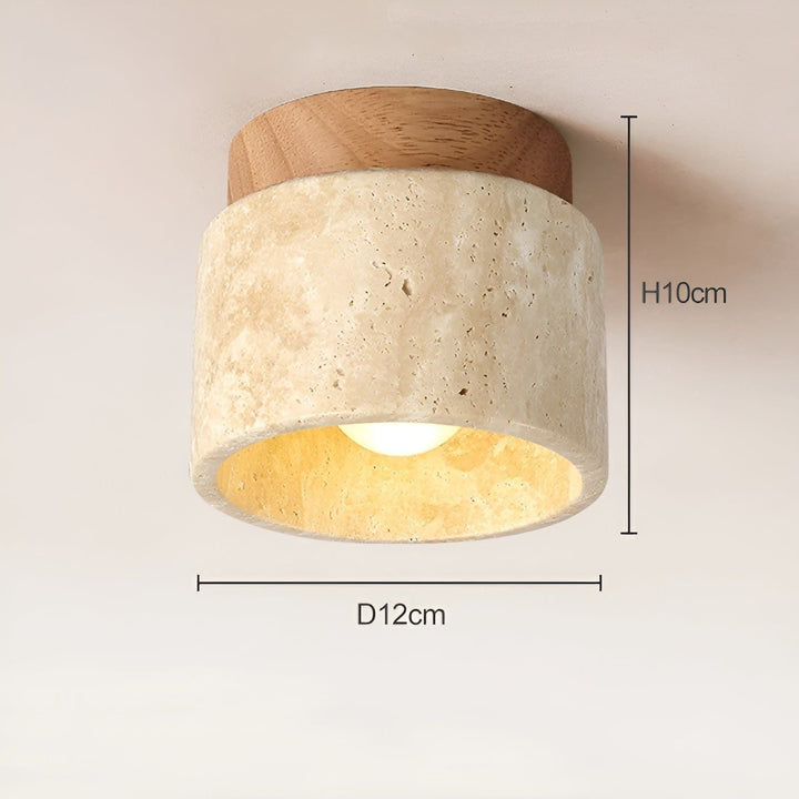 LumiStone - Wabi Sabi Yellow Marble Japanese Ceiling Light | Kalsten