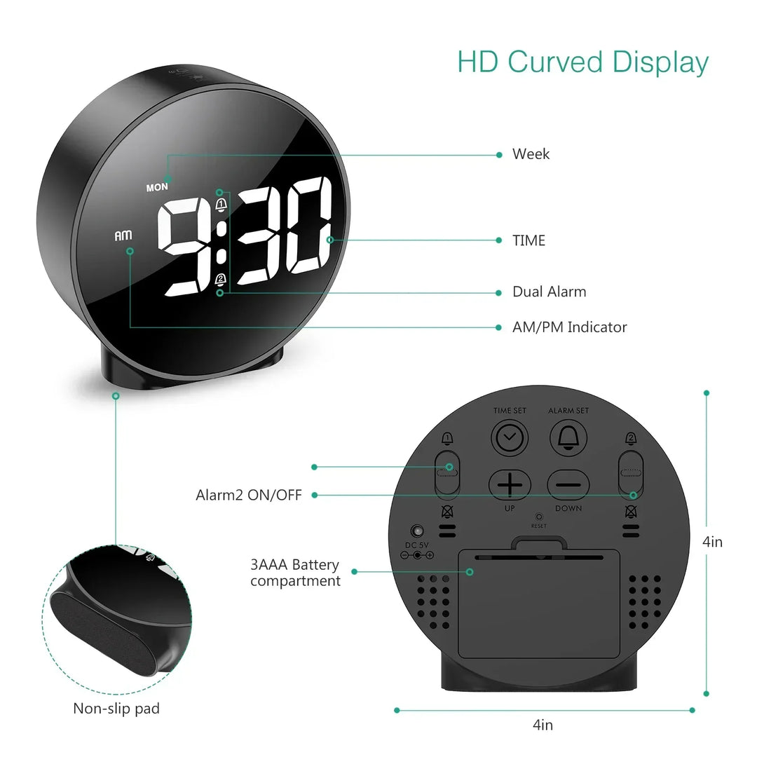 Compact LED Digital Table Clock – Modern Design with USB Connection | Kalsten