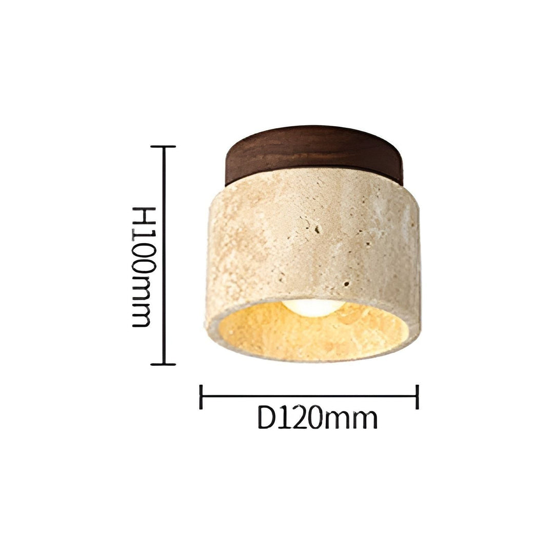 LumiStone - Wabi Sabi Yellow Marble Japanese Ceiling Light | Kalsten