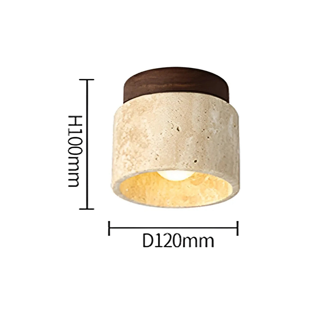 Rustic Travertine Ceiling Lamp - TravaGlow | Kalsten