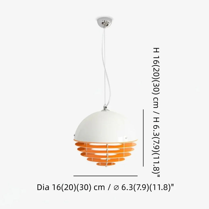 Pendant Light Glass Dome 12 in White Orange Klein Blue Dining Room Living Area Ambient Lighting Artistic Modern | Kalsten