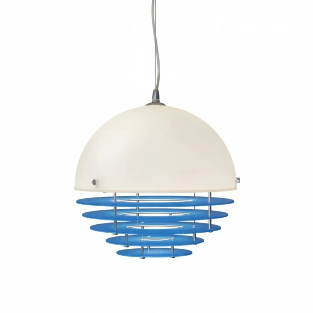 Pendant Light Glass Dome 12 in White Orange Klein Blue Dining Room Living Area Ambient Lighting Artistic Modern | Kalsten