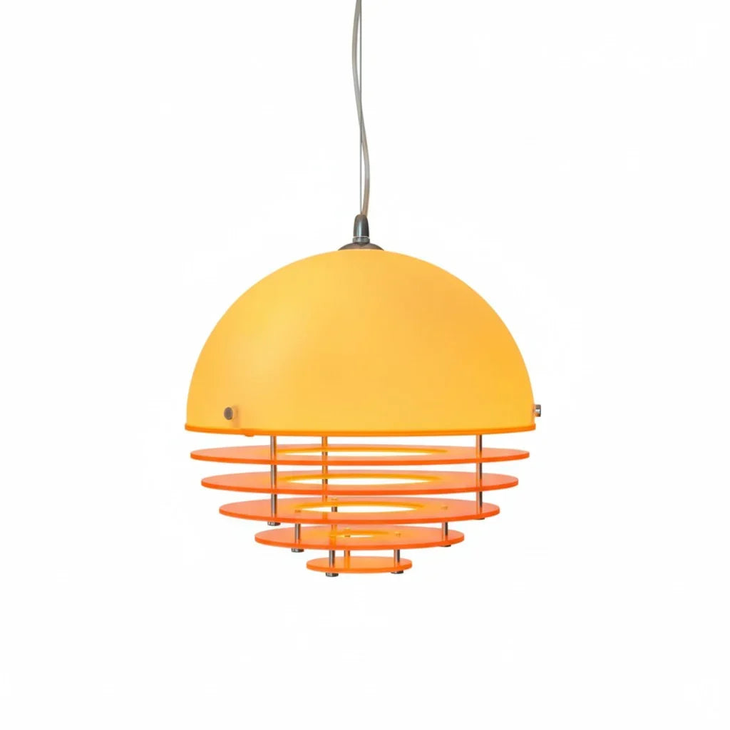 Pendant Light Glass Dome 12 in White Orange Klein Blue Dining Room Living Area Ambient Lighting Artistic Modern | Kalsten